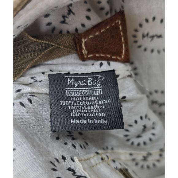 Myra Bag “Sansa” Leather Crossbody – Cowhide & Woven Southwest Pattern - Picture 9 of 11